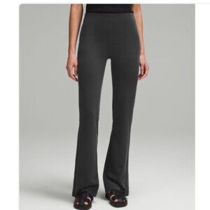 Lululemon Brushed Softstreme Ribbed Zip-Flared Pant 32.5" Black Size 8